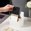 2PCS Organiser Bamboo Wooden Compartment Organiser Multi-functional Desktop Organiser Cosmetic Stationery Remote Control Storage