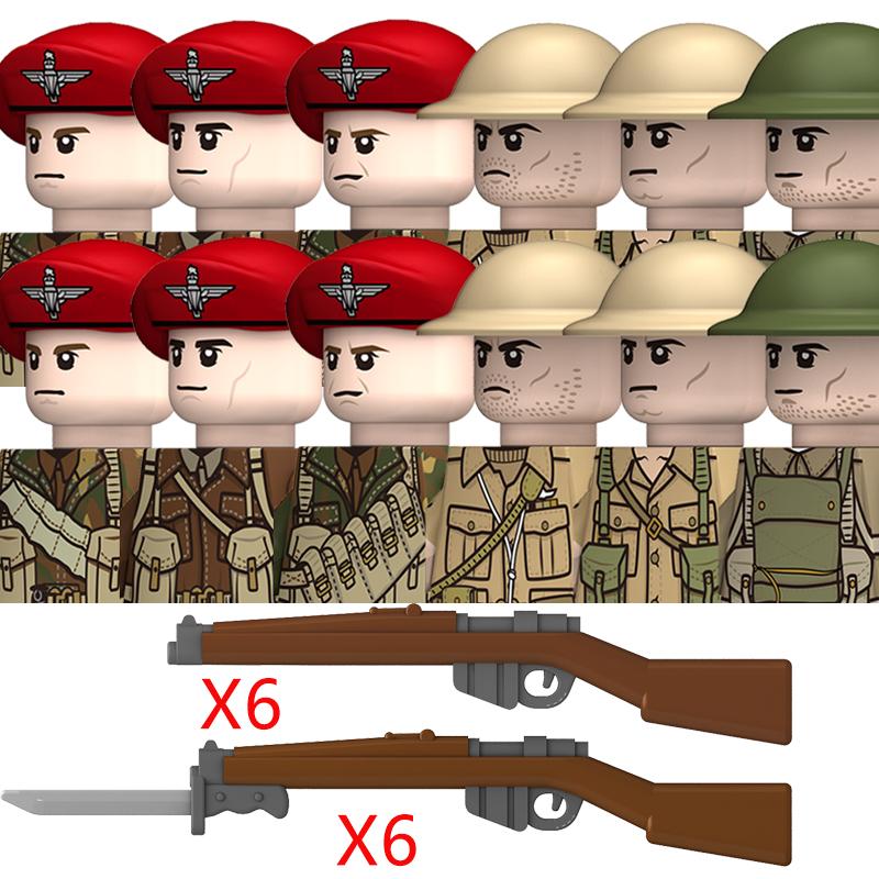 Ungiftige Militär-Zweiter Weltkrieg Deutsche Marine Panzer Truppen Bausteine USA 101. Großbritannien Sowjetunion Soldaten Infanterie Waffen Steine Spielzeug Kinder