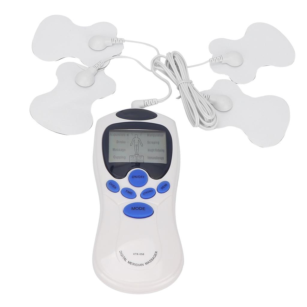 Muscle Stimulator Portable Mini Electronic Pulse Massager EMS Machine with 4 PadsUS Plug 100‑240V