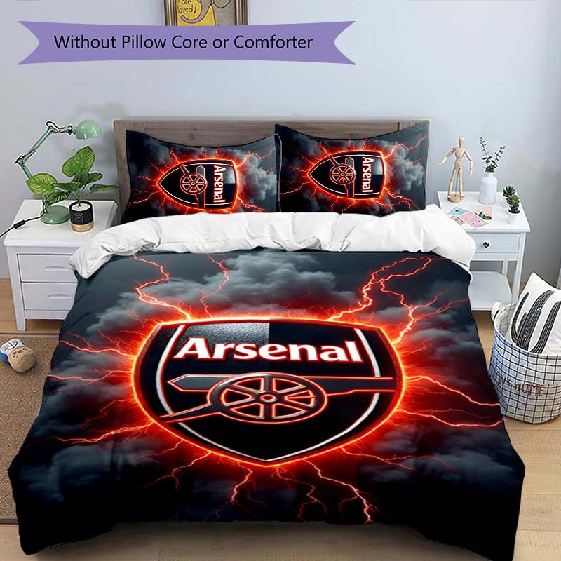 3pcs A-Arsenal2 Design Cover Set - HD Printed Bedding with 1 Cover and 2 Pillowcases - Perfect for Home and Dorm Decor