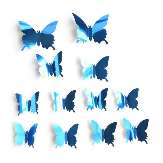 12Pcs PVC Butterfly 3D Mirror Removable Wall Sticker Decal DIY Art Home Decor