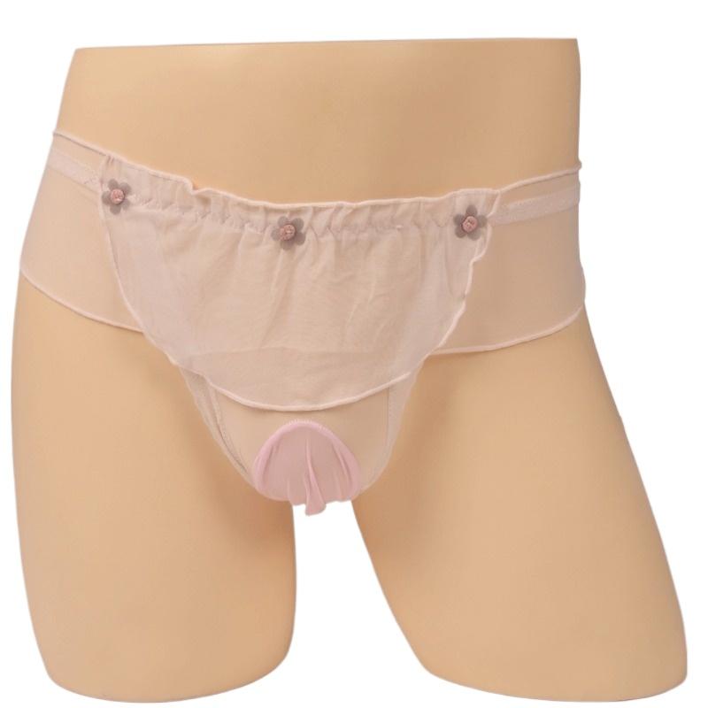 Mens Lace Sexy Underwear Sissy Pouch Panties Femboy For Men Mini Skirt Lingerie Breathable Sheer Girly Crossdressers Underpant