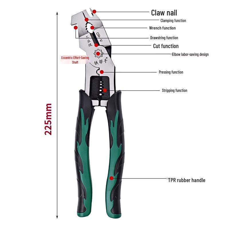 Flaming Wolf Heavy Duty Bent Nose Wire Cutter Pliers - Iron Helper Tiger Series