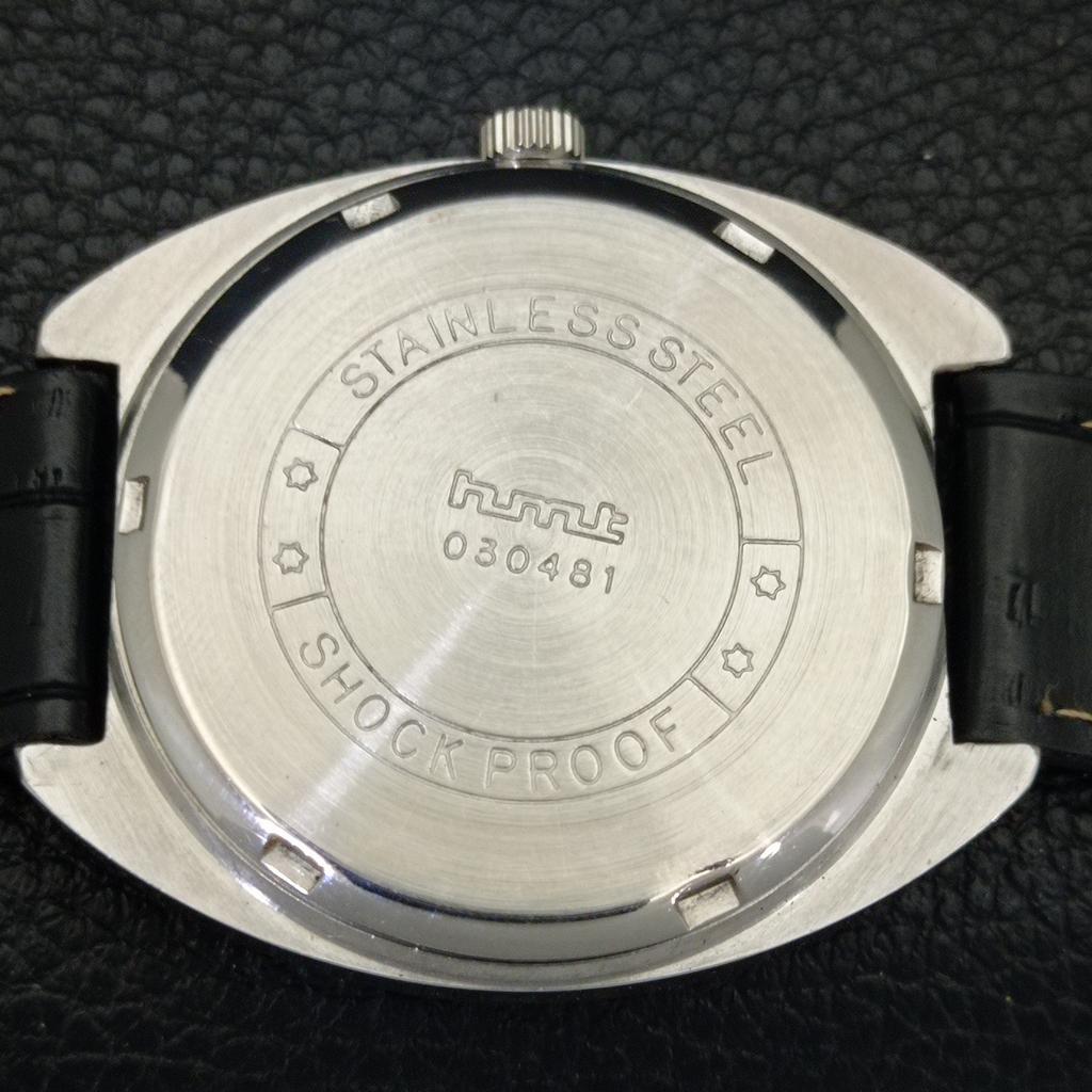 VINTAGE HMT JANATA HAND-WINDING INDIAN MENS BLACK COLOR DIAL WATCH a702052-5 R208-a702052