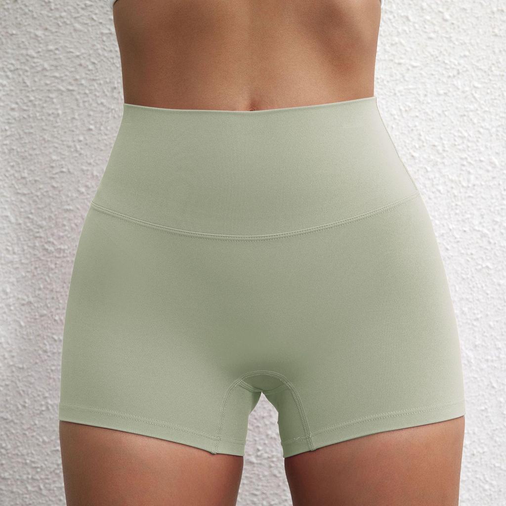 Plain Color High-Stretch Yoga Shorts - Soft, Three-Quarter Length Base Layer