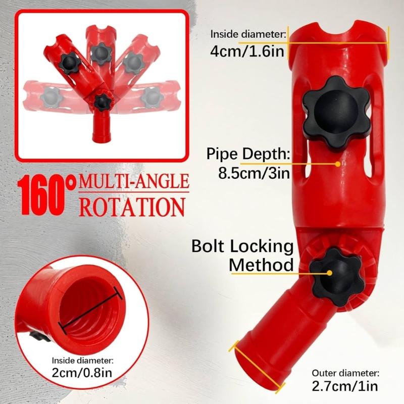 Rotating Head Plastic Paint Brush Holder Painting Tool Adapter Plastic Extension Poles Attachment Holder Enduring