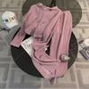 Casual Sportswear Set Women's Spring Loose Short Hooded Top Drapey Split Wide Leg Pants Two Piece Set Fresh Sweet Style