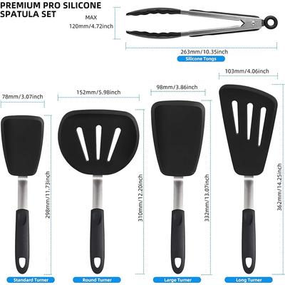 LMETJMA Set de spatule flexibile din silicon, rezistente la căldură, spatule flexibile din cauciuc, ustensile de bucătărie din cauciuc antiaderent JT308