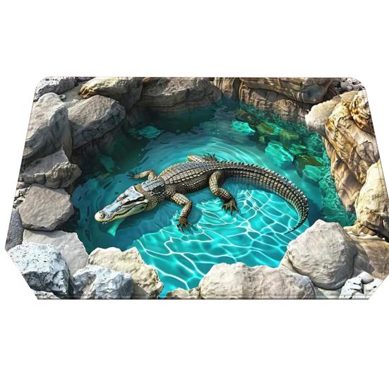 3D Optische Illusion Teppich Fußmatte mit Realistischem Lochmuster Testen Und Spielen