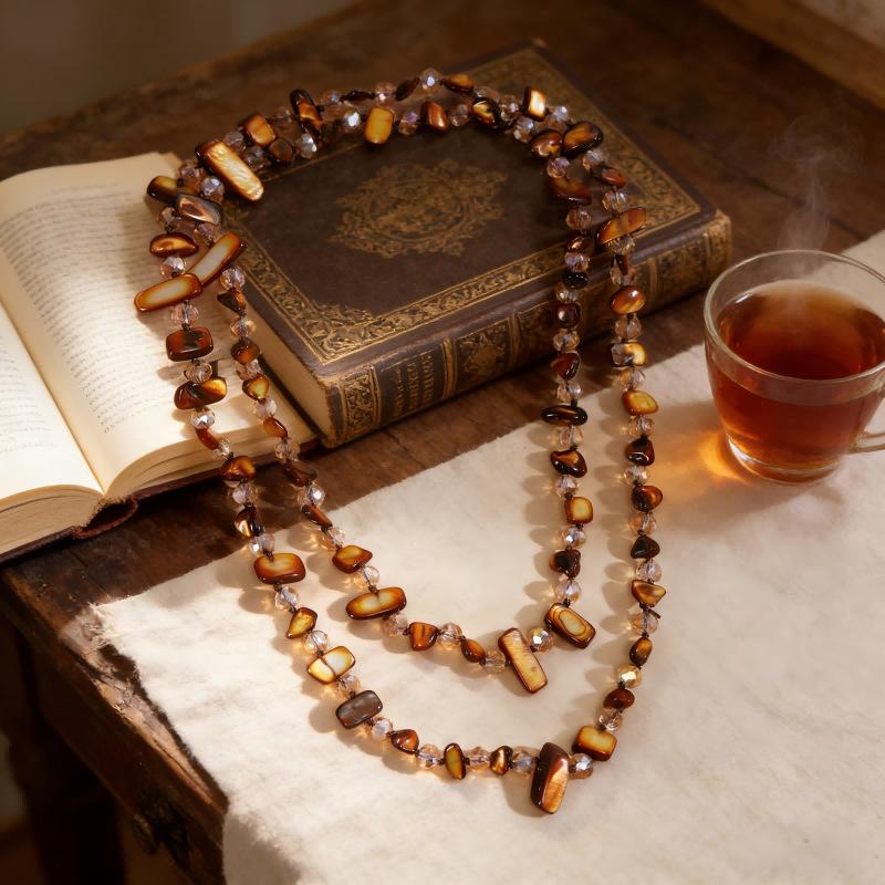 Bohemian Medieval Shell Beaded Necklace Holiday Style Long Neck Sweater Chain Versatile Accessories