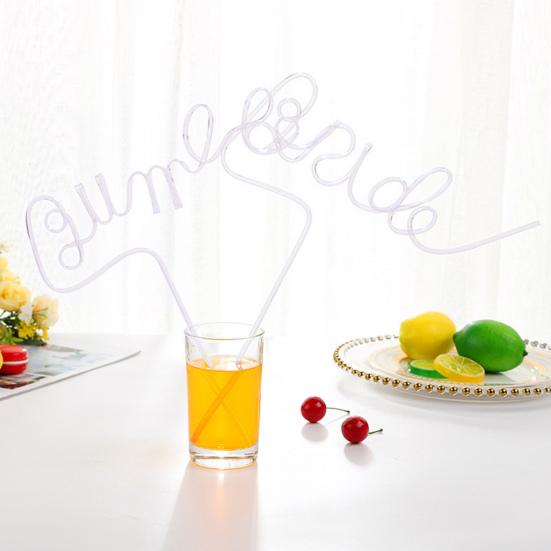 Yousheng 12Pcs Bride Gourd-Shaped Straws Food Grade Reusable Drinking Water Straws Wedding Engagement Party Decoration