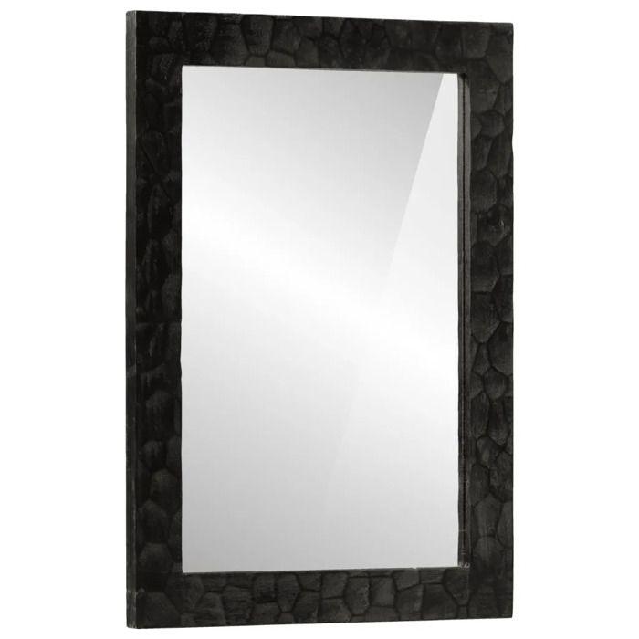 Miroir - vidaXL - Rectangulaire - Bois de manguier massif - Verre - Noir