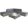 6-Cz. Garden Lounge Set, Cushions, Grey, Rattan PE