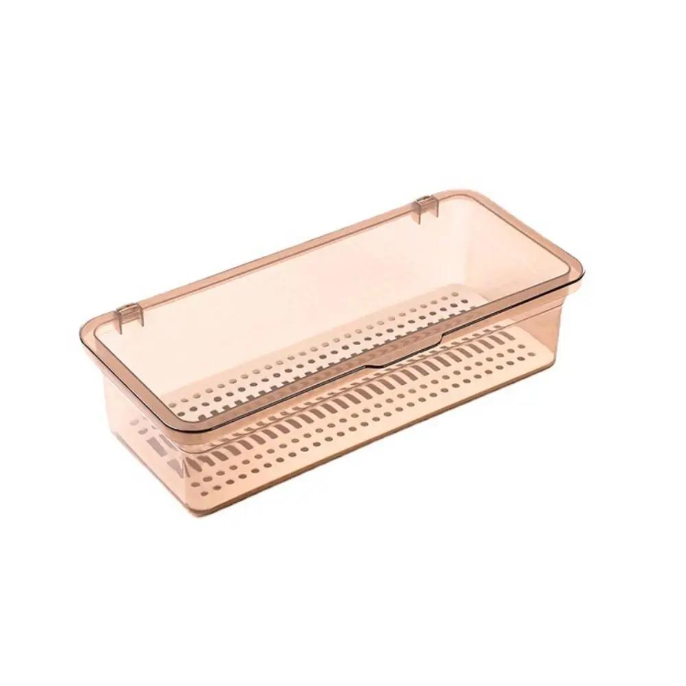 Cutlery Storage Tray Holder Tableware Organizer Spoon Fork Storage Box Plastic Container Cutlery Rack With Lid And Drainer