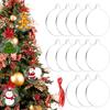 10pcs Acrylic Discs Christmas Tree Hanging Ornament DIY Blank Circle Xmas New Year Decorations for Home Clear Bauble Ball Crafts