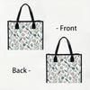 Floral Printed Canvas Tote Bag Casual Large Capacity Daily Handbag for Shopping Travel Outdoor Use
