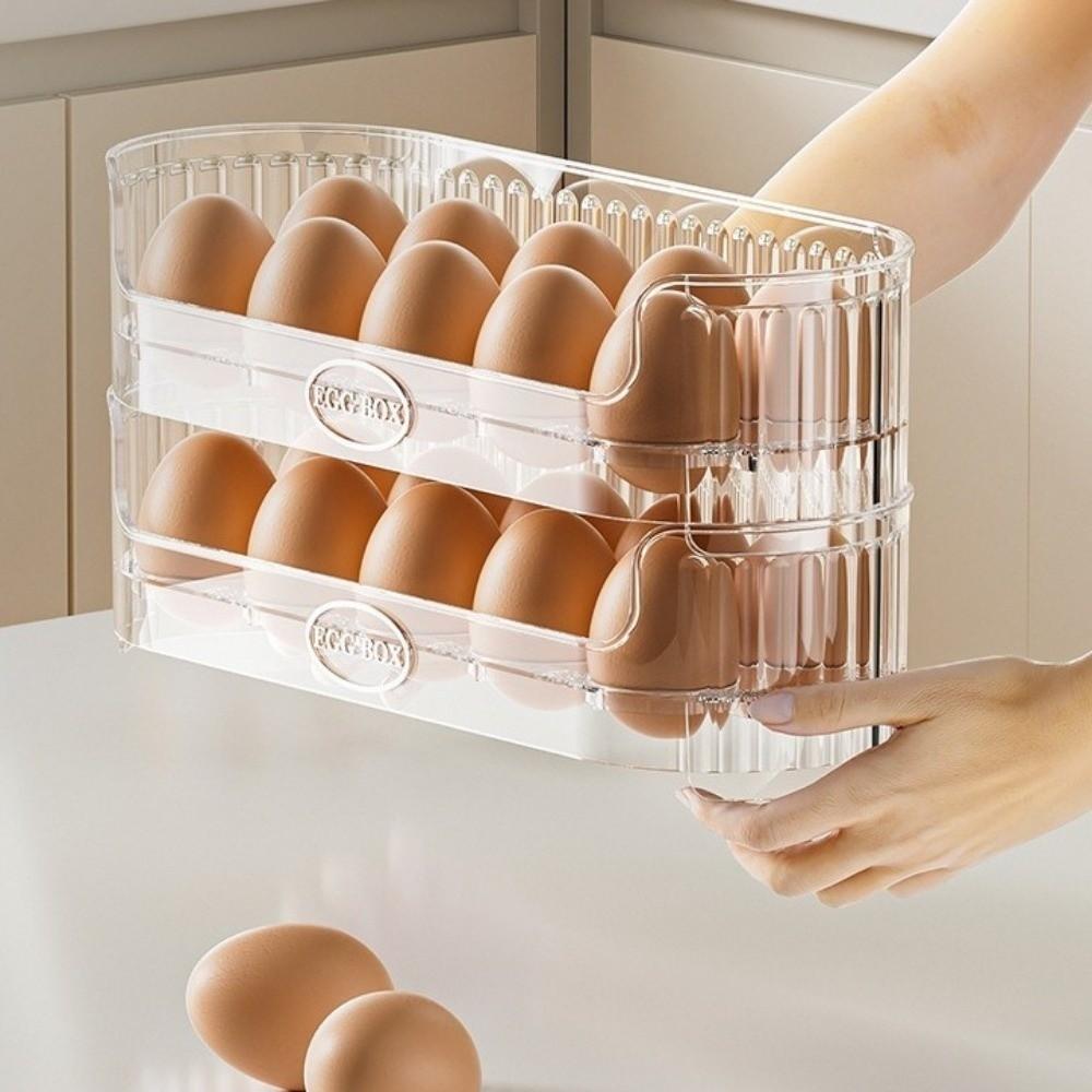 Large Capacity Fridge Egg Holder 10 Grids Egg Fresh-keeping Case Egg Organizer for Kitchen