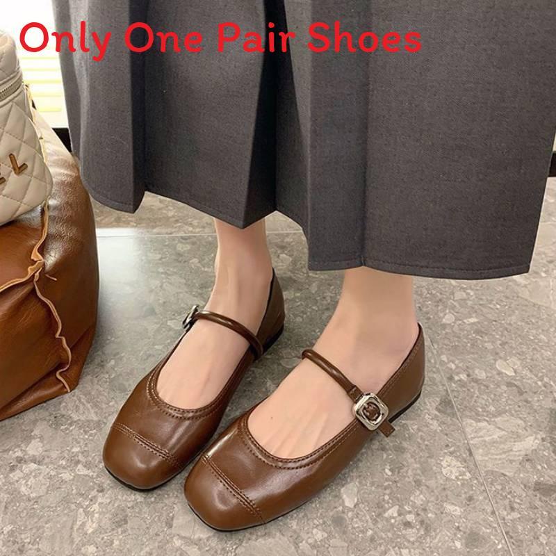 Mary Jane Flat Shoes For Women Summer Pu Soft Sole Comfortable Casual Footwear