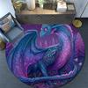Purple Dragon Round Area Rug,Carpet Rug for Living Room Bedroom Sofa Playroom Decor,Non-slip Floor Mat