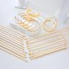 30Pcs Gold Color Stackable Bracelet Set For Women Flower Pearl Chain Textured Cuban Link Bracelets Trendy Layered Jewelry Gifts