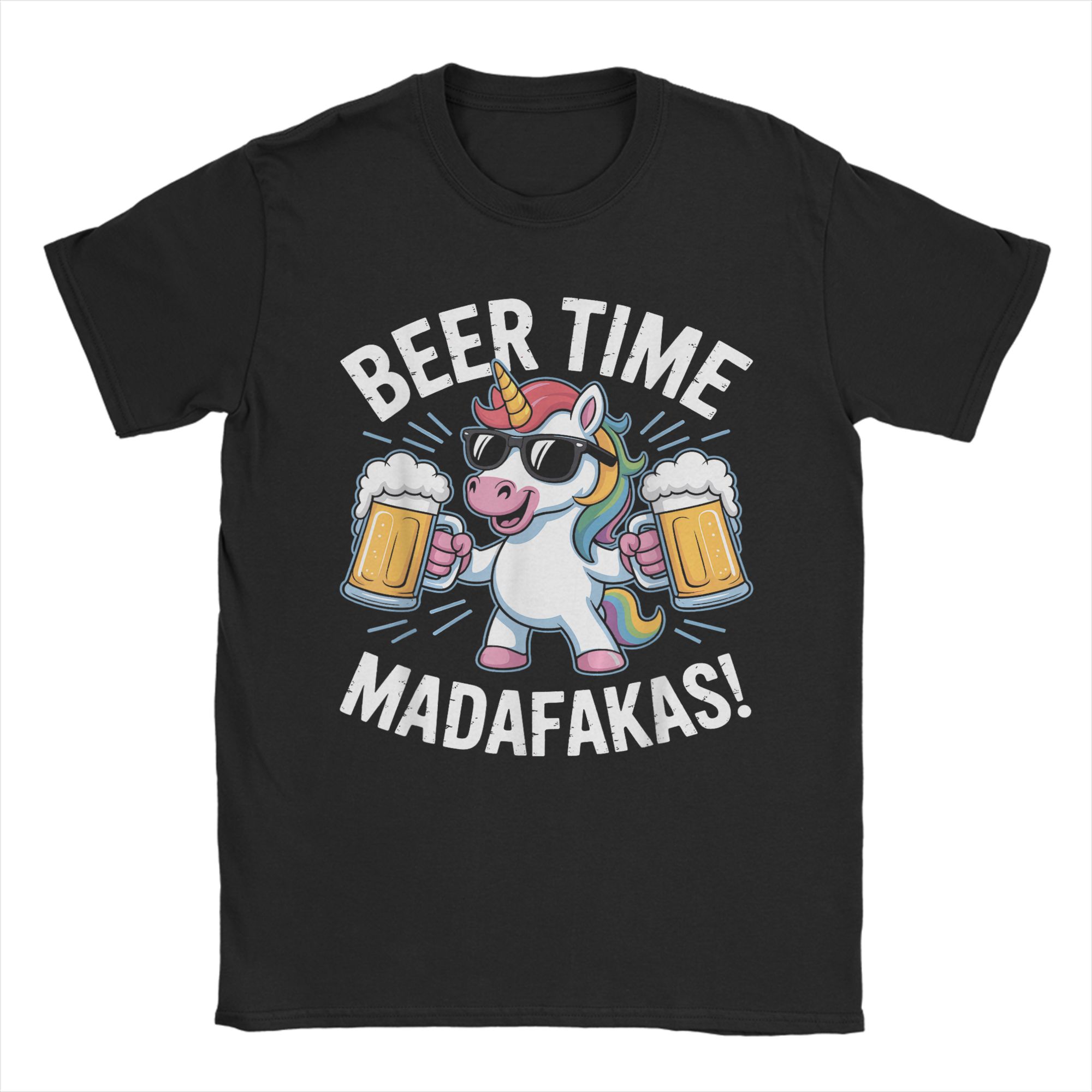Beer Time Madafakas T Shirt Beach  Hippie T Shirts Men Cotton O Neck 4XL 5XL 6XL Clothing Short Sleeve Vintage Tshirt S