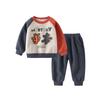 Shark Spring and Autumn Boys and Girls Letter Sweater Suit