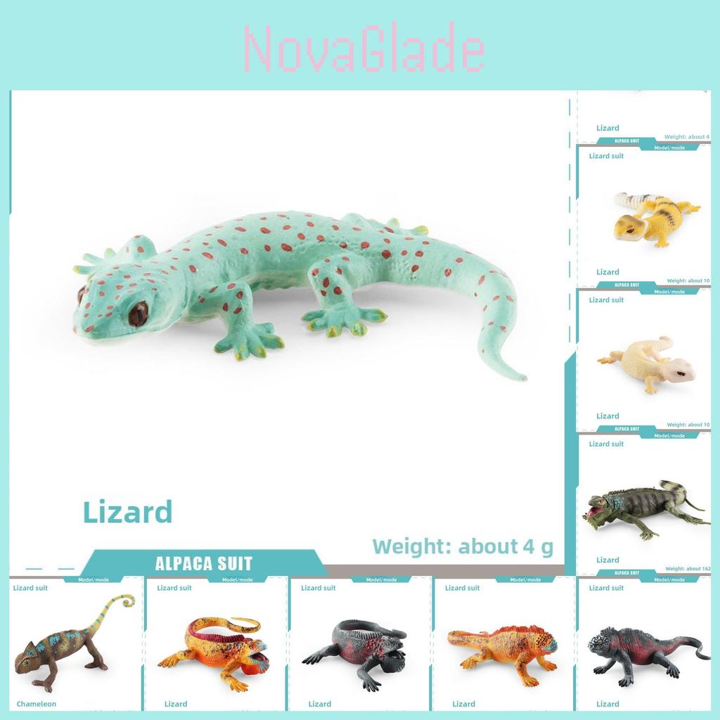 Realistic Reptile Lizard Chameleon Model With Assembleable Chameleon And Gecko Figures For Collectors And Kids