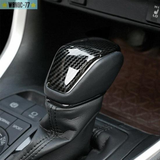 Carbon Gear Shift Knob Cover Trim Car Accessories For Toyota RAV4 XA50 -