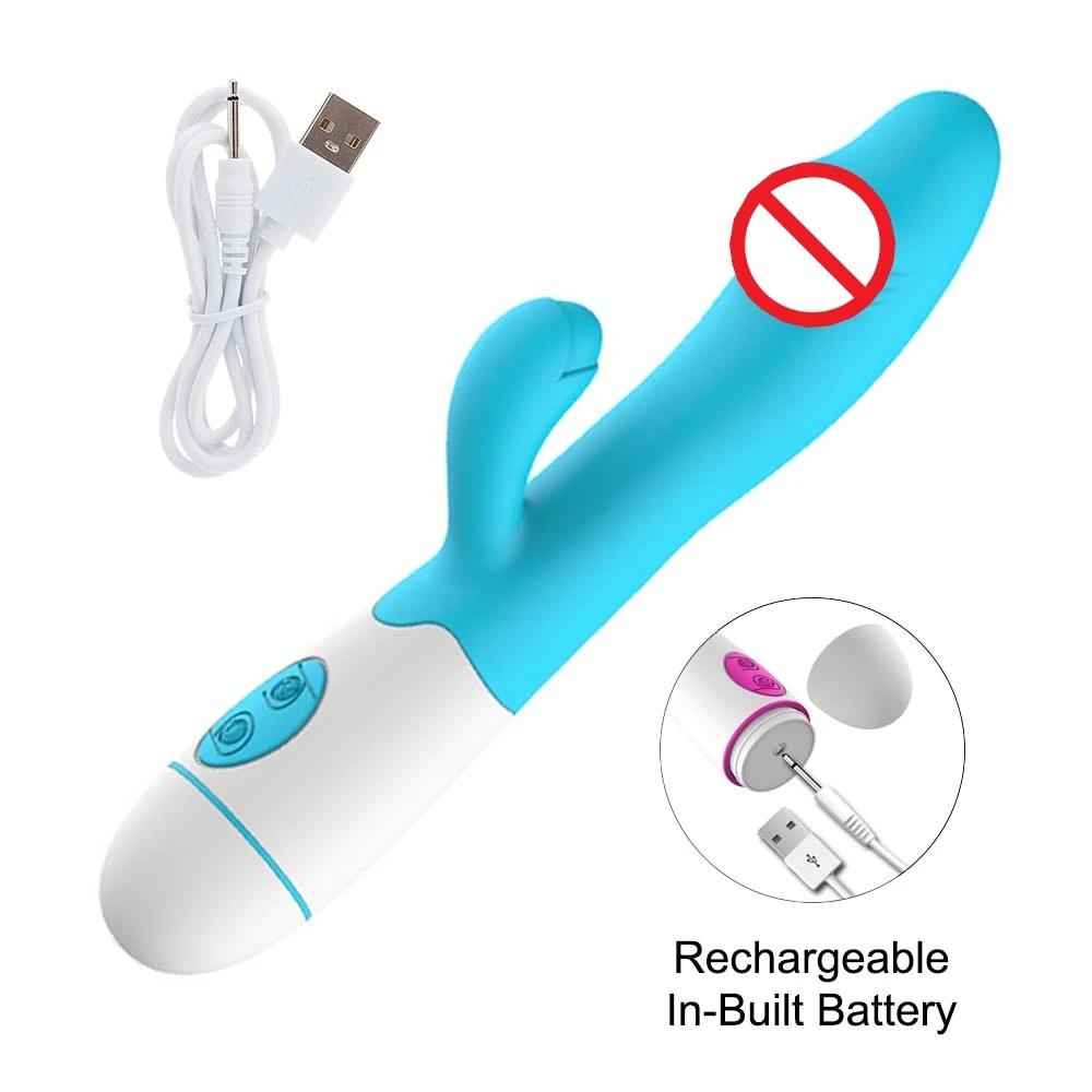 Powerful Rabbit Vibrator Dildo Dual Vibration G Spot Clitoris Stimulation Masturbators Vaginal Massager Adult For Women Sex Toys