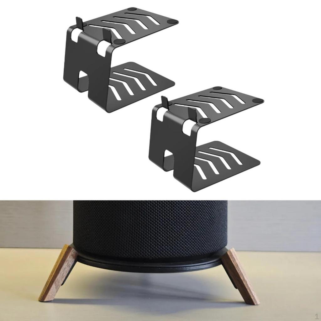2 Desktop Speaker Stands, Tabletop Stand, Heavy Duty Freestanding Metal Base, Audio Stands for
