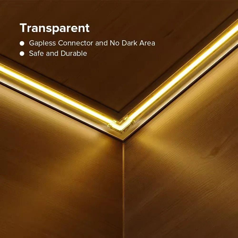 5 Stück/Set Mini-Schnalle COB-Stecker 2/3/4-Pin Lötlose LED-Streifenlicht-Steckverbinder Transparent L-förmig Ecke