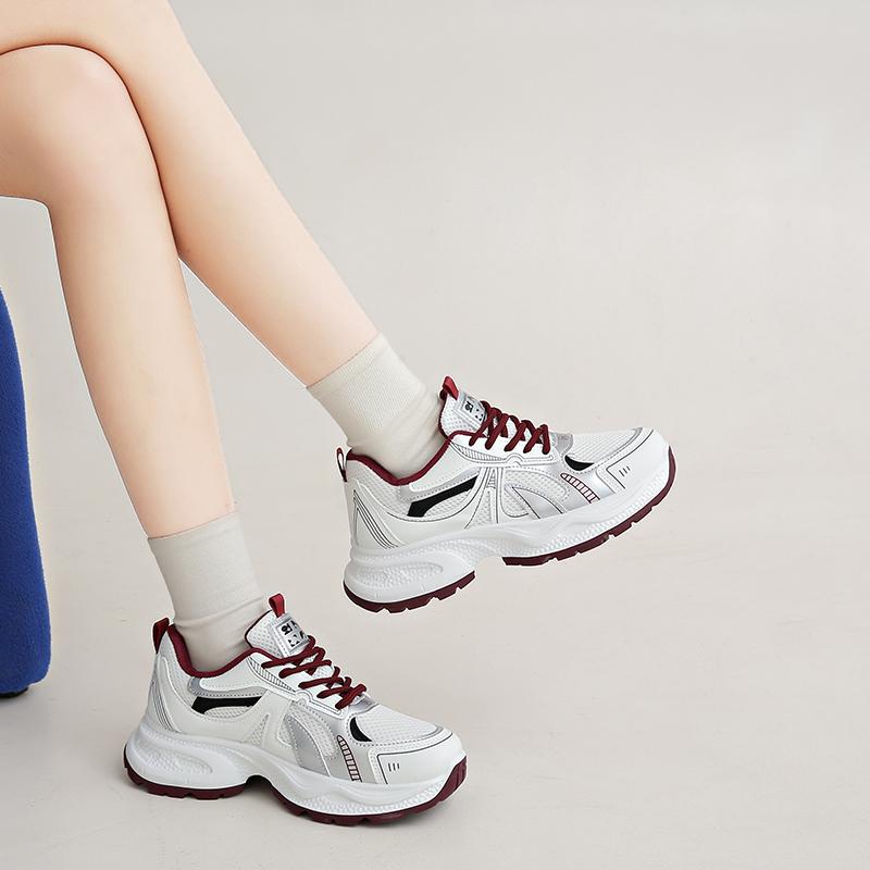 New Spring And Autumn Casual Thick-Soled Daddy Women'S Shoes Lightweight And Versatile Retro Mesh Fashion Sneakers