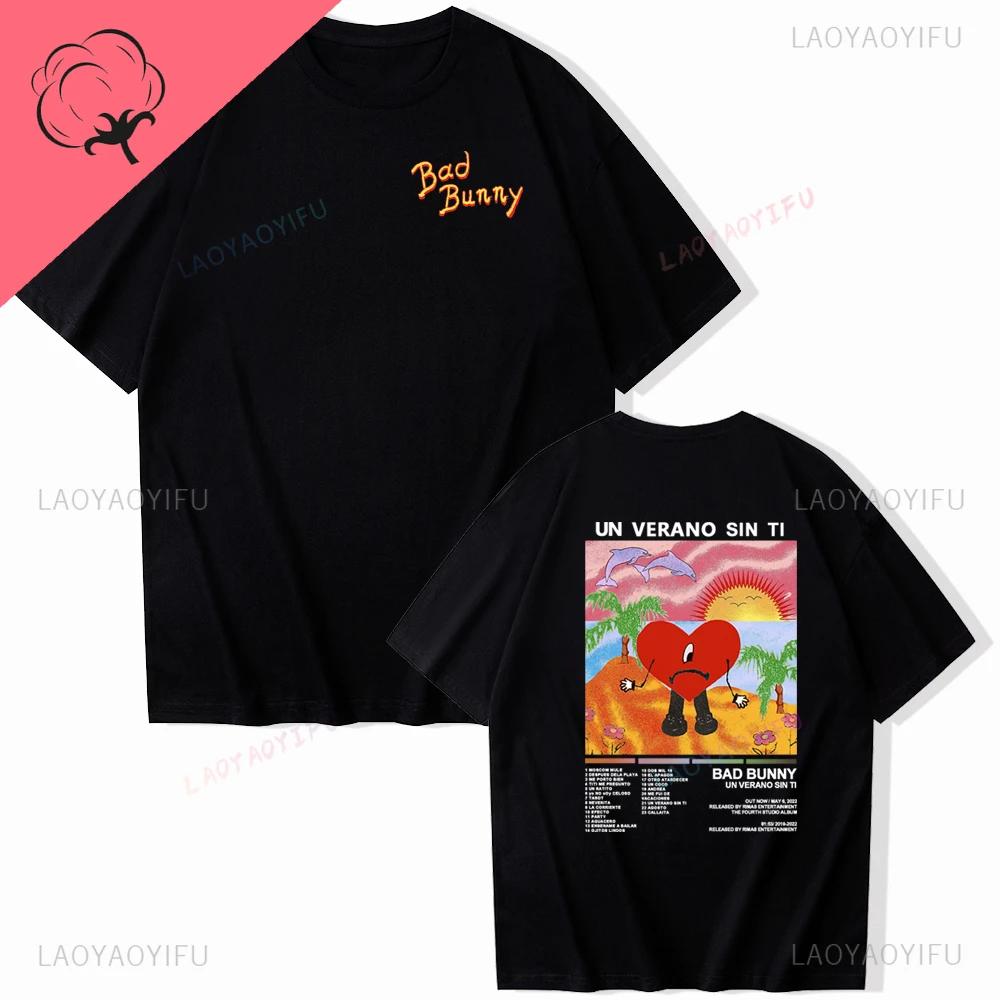 Un Verano Sin Ti Bad Bunny Tu No Eresyythkg Printed Pure Breathable and Summer Shortsleev Casual Oneck Comfortable Men Tshirt