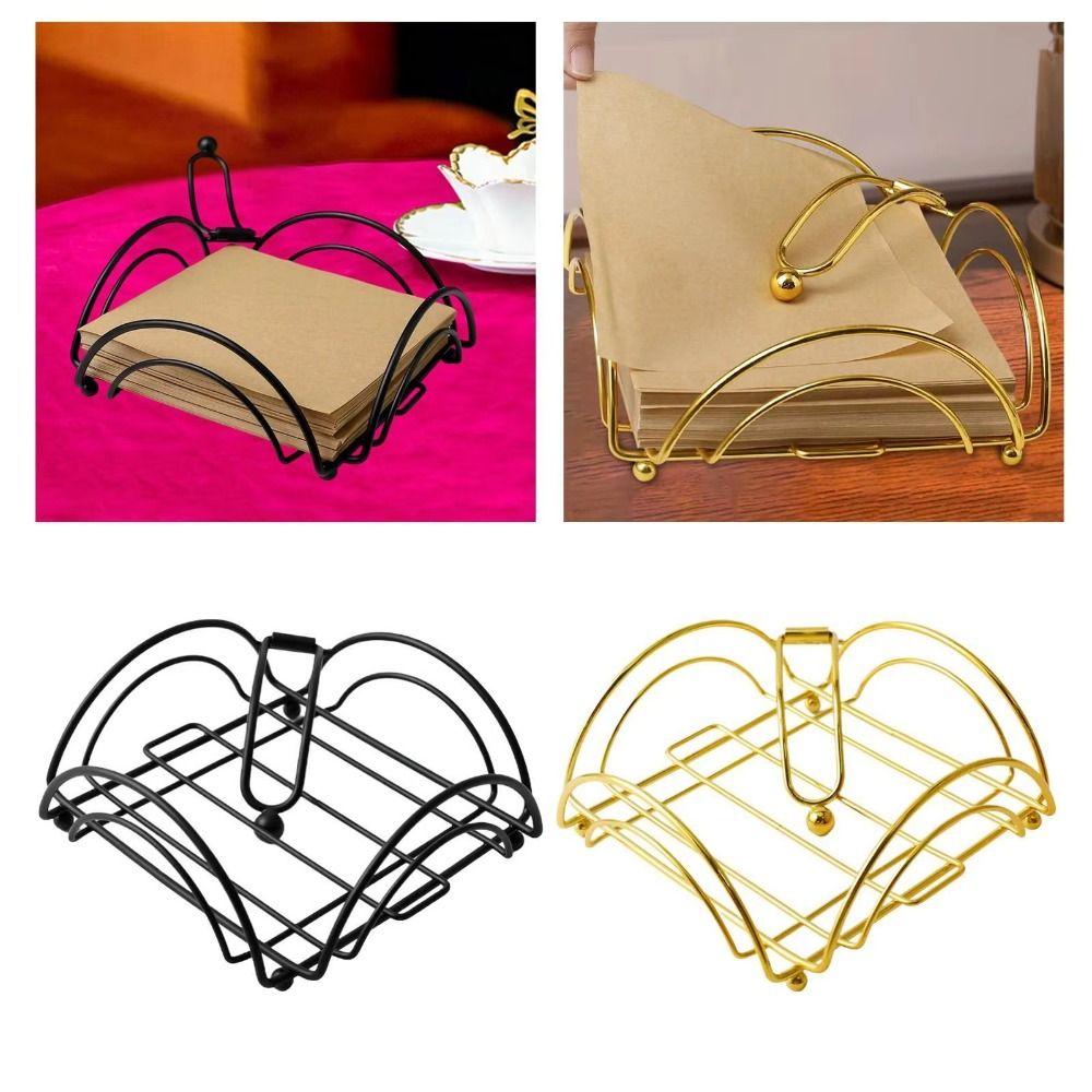 Modern Metal Napkin Holder Flat Design Napkin Tray Iron Art  Tissue Rack  Restaurants Use