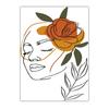 Abstract Wall Art Botanical Line Flower Woman Figure Canvas Painting Modern Style Poster Prints Bedroom Living Room Wall Decor