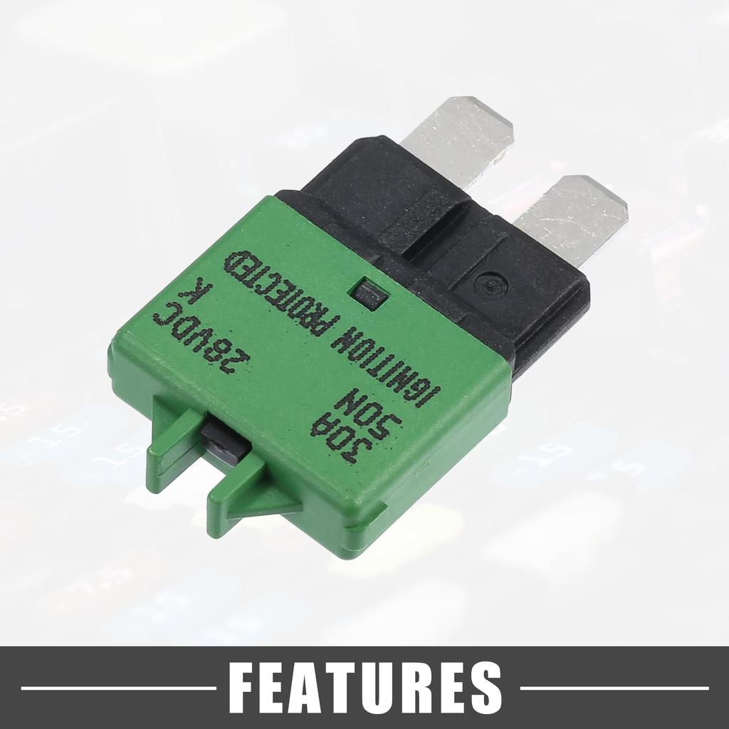 A ABSOPRO Vehicle Marine Metal Grain 30A 28V Manual Resettable Style Fuse