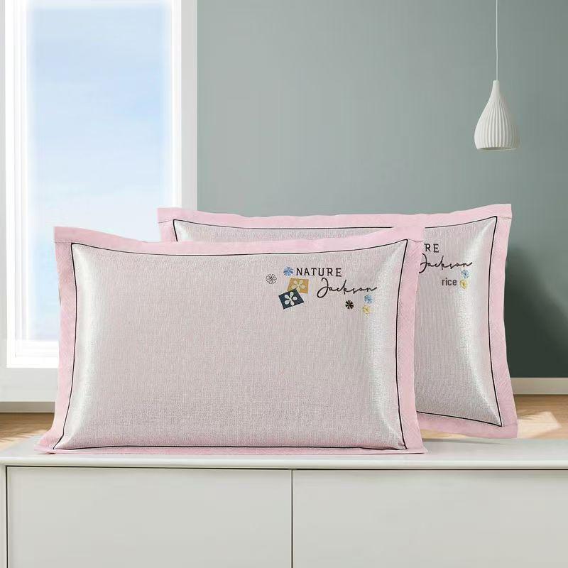 Cooling Ice Silk Summer Pillowcase, Machine Washable, Single Size
