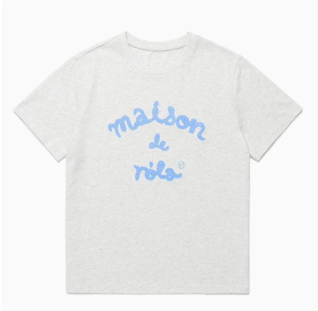 Auf Lager! ROLAROLA Koreanisches Designer Niedliches T-Shirt mit Buchstabenaufdruck Kurze Ärmel Inspiriert vom Stil von Jang Wonyoung