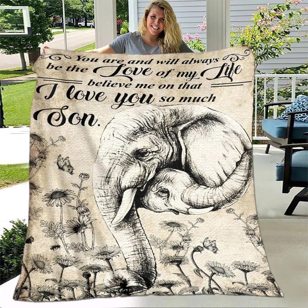 To My Daughter Son Letter Gift HD Blanket,Soft Throw Blanket for Home Bedroom Bed Sofa Picnic Travel Office Cover Blanket Kids