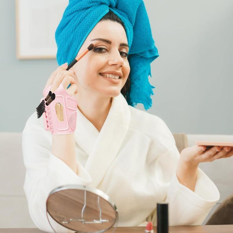 1PC Silicone Makeup Auxiliary Wrist Strap Multifunctional Makeup Brush Beauty Tool Strap Cleaning Area Wrist Strap