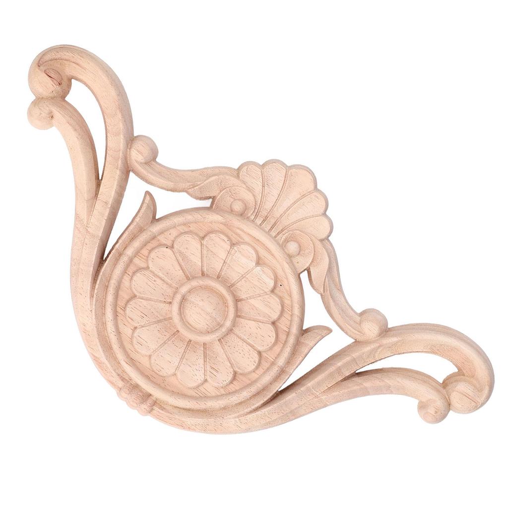 Wood Applique sy Installation Natural Eco Friendly Exquisite Pattern Wood Carving Applique
