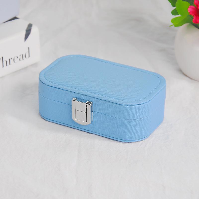 Solid Color Portable Jewelry Storage Box Large Capacity with Simple Design for Rings and Necklaces Small and Medium Sizes