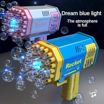 Macchina sparabolle a 40 fori portatile con ampio spazio per la schiuma, giocattoli elettrici per bambini senza batteria e senza liquido per bolle