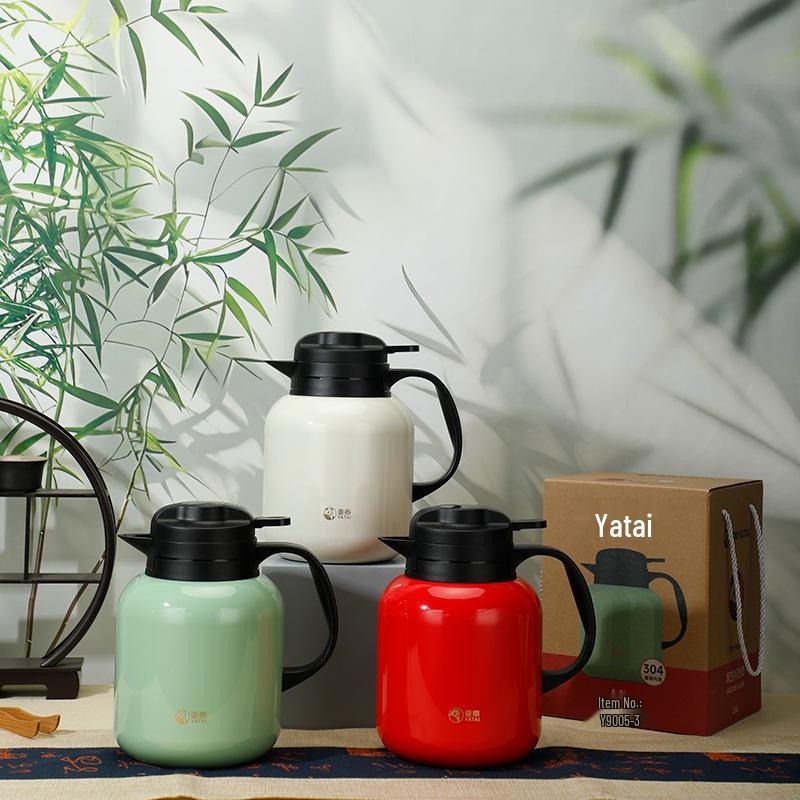 Yatai 316 Stainless Steel Insulated Tea Kettle with Tea Infuser and Water Separator, Large Capacity for Home or Office Ivory White