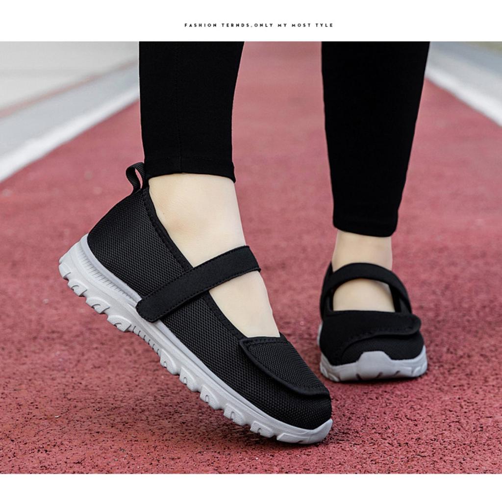Ladies' Barefoot Walking Shoes, Velcro Adjustable Flat Shoes, Arthritis Edema Casual Shoes, Breathable and Convenient Slip In Sports Shoes