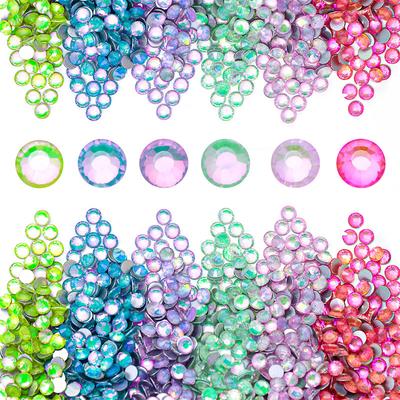 Seria cristal fund plat stras unghii burghiu sticla colorata diamant Diy bijuterii unghii autocolant proteina de diamant