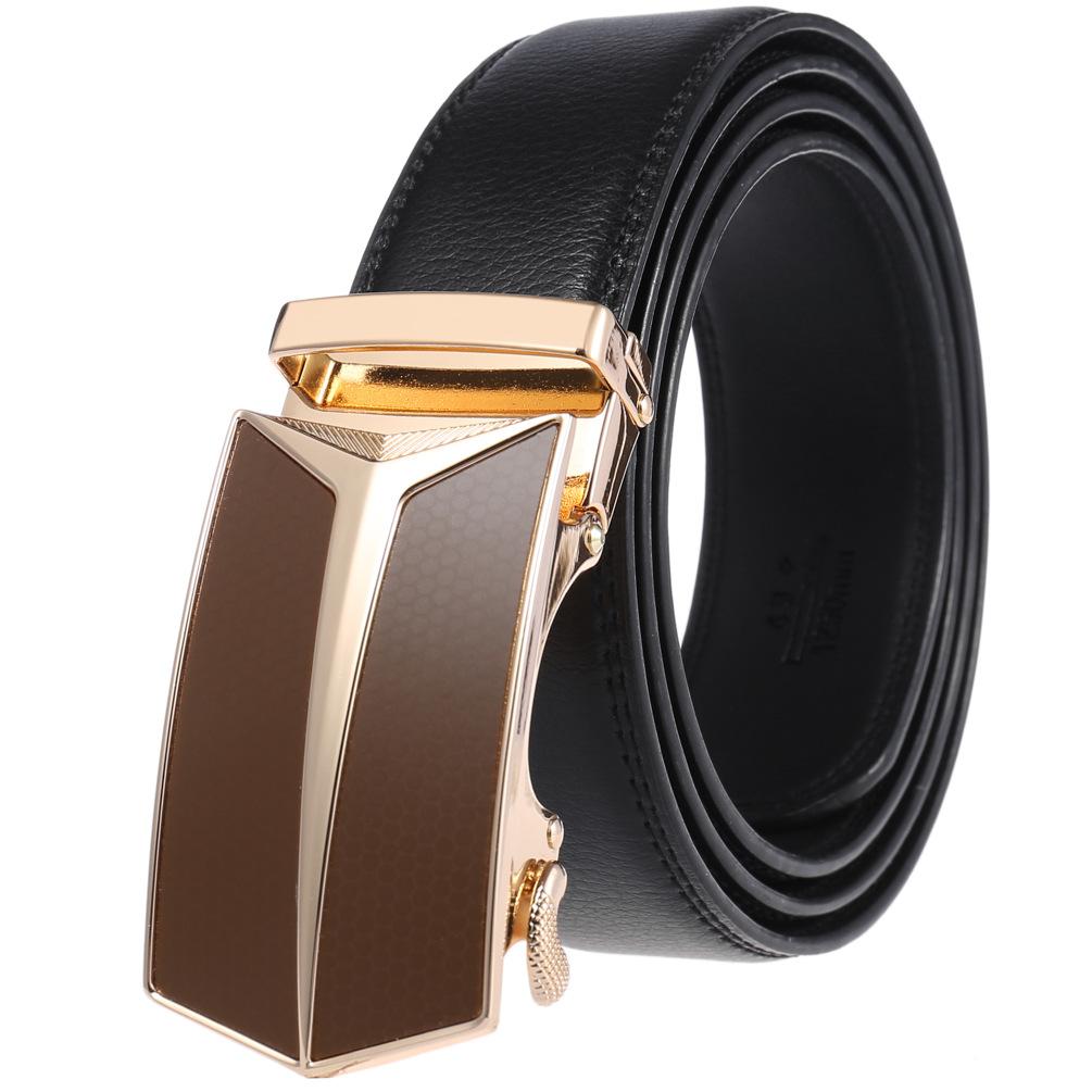 Men'S Belt, Automatic Buckle Cowhide Belt Casual Business Ly36-1314-1