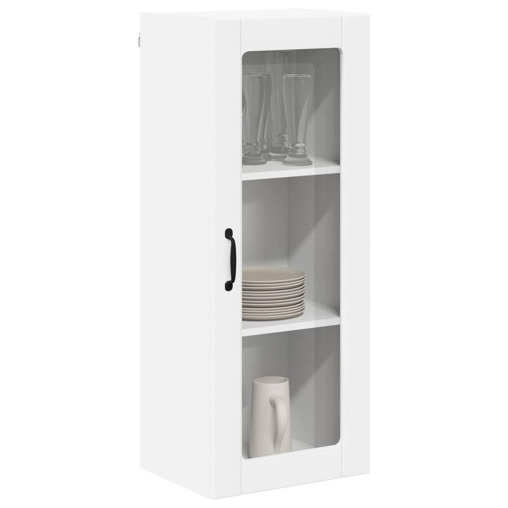 Wall Mounted Glass Cabinet LUCCA White 40 x 31 x 100 cm Particleboard