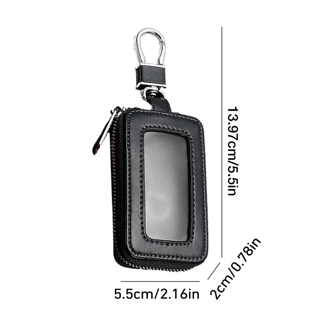 

Leather Car Key Bag Unisex Key Protector KeyChain Multifunction Organizer Practical and durable Case Auto Remote Key Fob Pouch чёрный