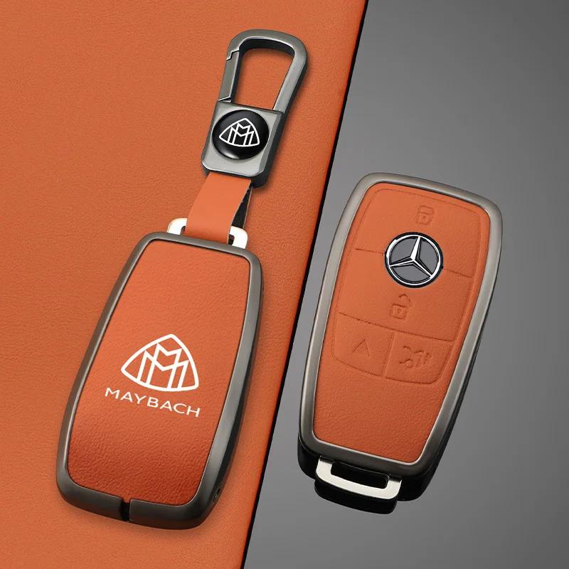 CFZ1 Hot New Zinc Alloy Leather Car Key Cover Case For Mercedes Benz Maybach A C E S G Class GLC CLE CLA GLB GLS W177 W205 W213 W222